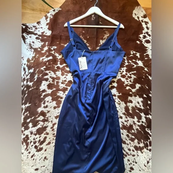 Averie “Iris” Draped Midi Dress - Picture 3 of 5